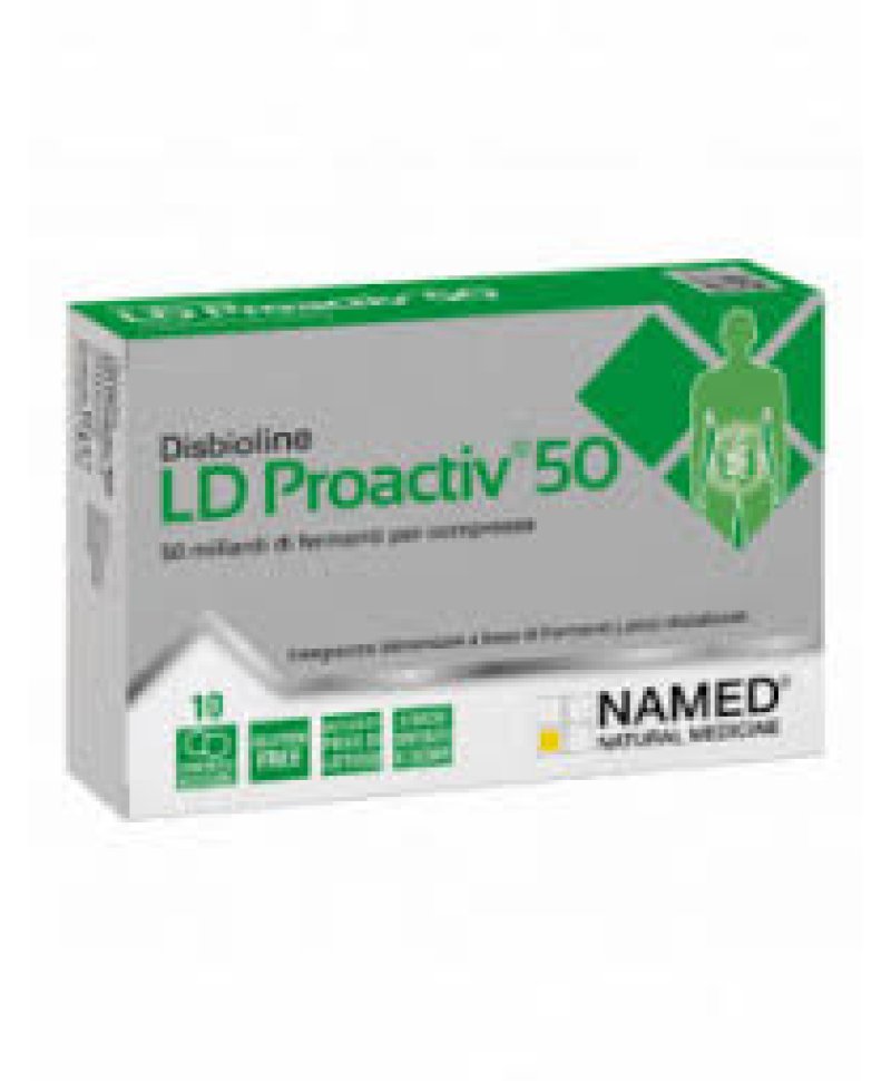 DISBIOLINE LD PROACTIVE 50 miliardi FERMENTI LATTICI senza glutine e lattosio 10 compresse masticabili