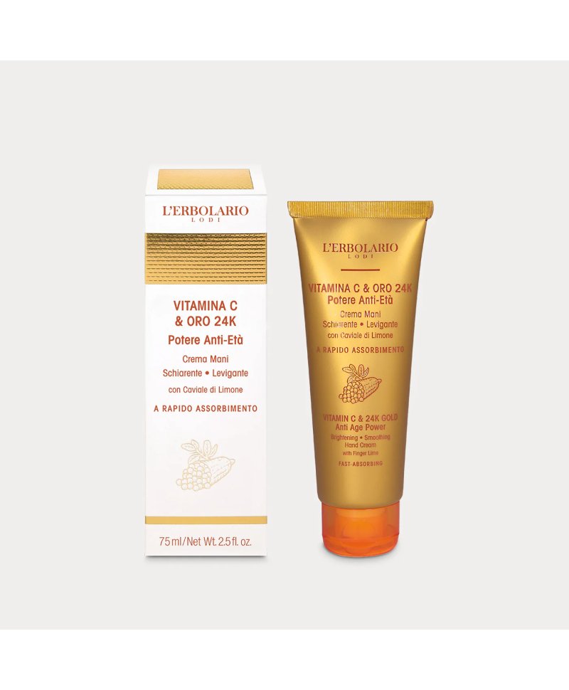 VITAMINA C & ORO 24K CREMA MANI schiarente e levigante