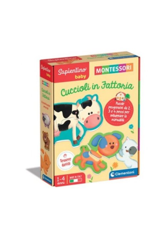 Sapientino Baby CUCCIOLI IN FATTORIA Clementoni Montessori 1-4 anni