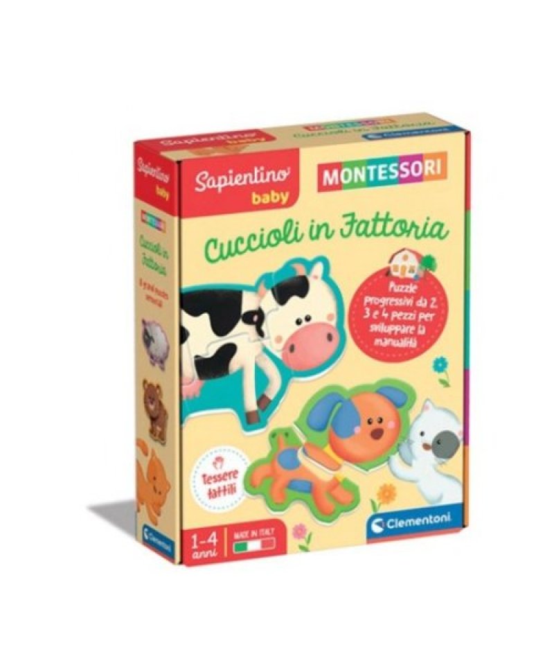 Sapientino Baby CUCCIOLI IN FATTORIA Clementoni Montessori 1-4 anni