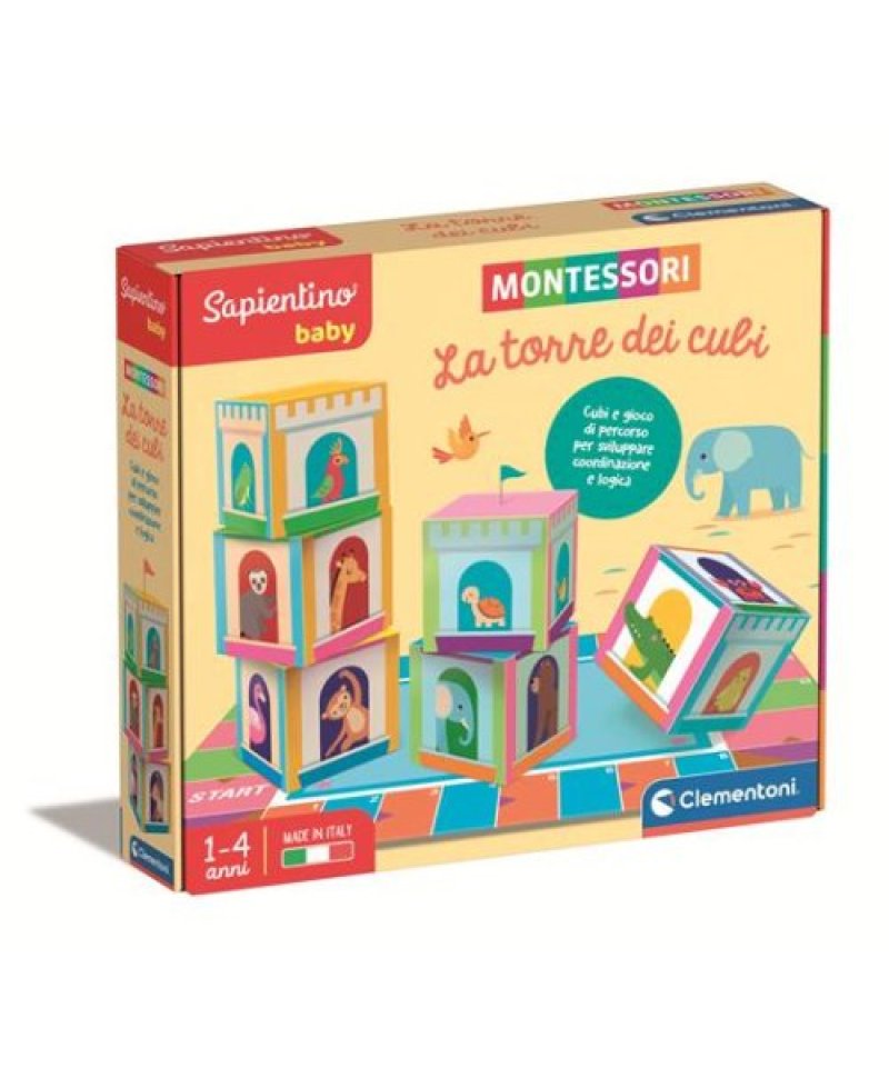 Sapientino Baby LA TORRE DEI CUBI Clementoni Montessori 1-4 anni