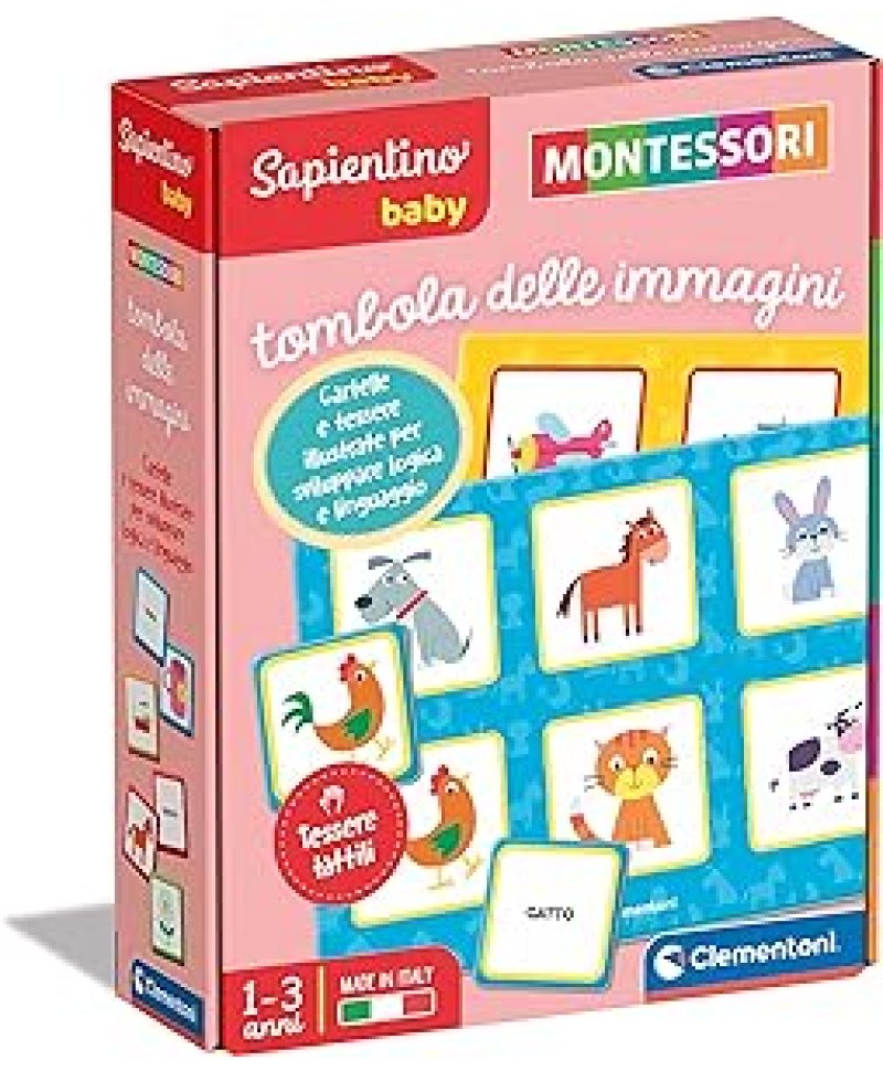 Sapientino Baby TOMBOLA PER IMMAGINI Clementoni Montessori 1-3 anni