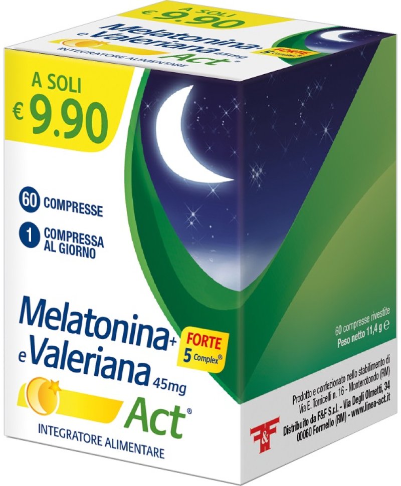 MELATONINA ACT 1MG+VAL+5C60 Compresse