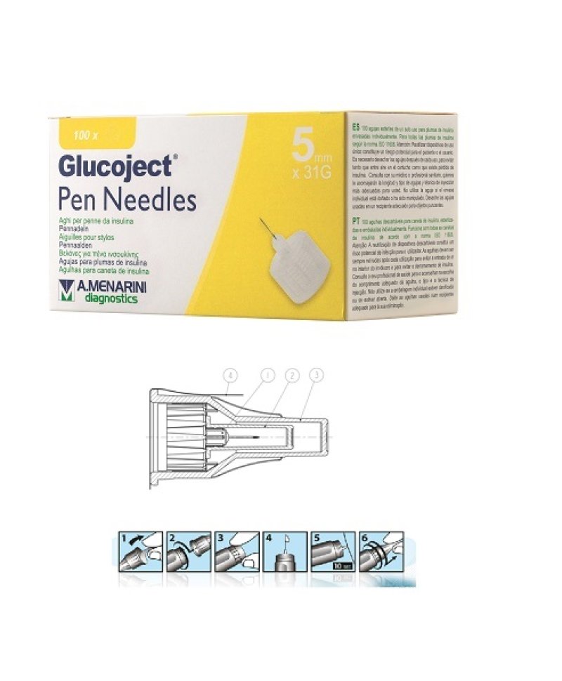 GLUCOJECT PEN NEEDLES 5MM G31