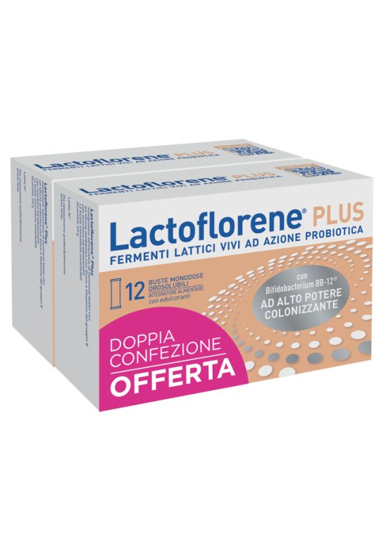 LACTOFLORENE PLUS 12 stick orosolubili BIPACCO - CONFEZIONE DOPPIA fermenti lattici