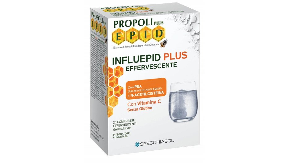 INFLUEPID PLUS EFFERVESCENTE 20 compresse con propoli e PEA INFLUEPID PLUS EFFERVESCENTE 20 compresse con propoli e PEA