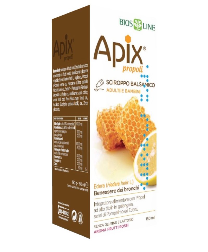 APIX SCIROPPO BALSAMICO 150 ML adulti e bambini con propoli e semi di pompelmo