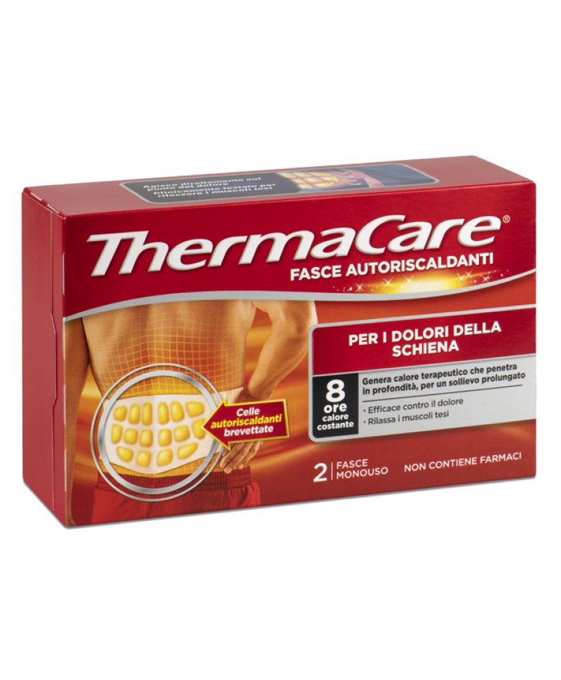 THERMACARE FASCIA AUTORISCALDANTE SCHIENA calore terapeutico 2 PEZZI