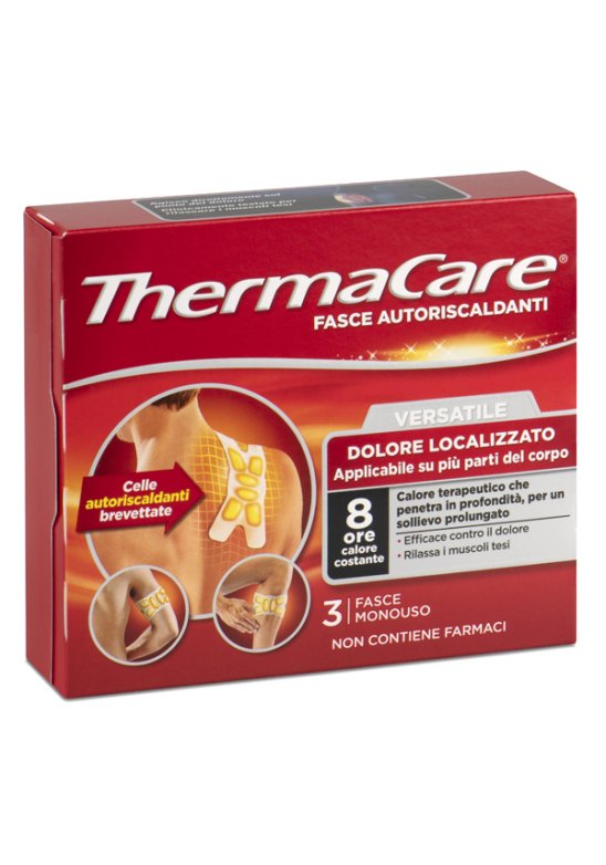 THERMACARE FASCIA AUTORISCALDANTE VERSATILE calore terapeutico 3 PEZZI