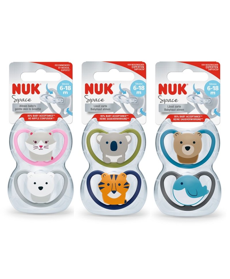 NUK SUCC SPACE SIL 6-18M 2PZ