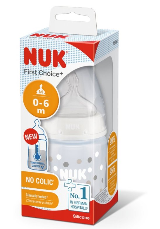 NUK BIB FC+ TC PL150ML SIL 0-6M