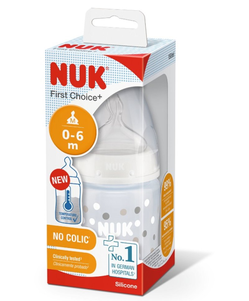 NUK BIB FC+ TC PL150ML SIL 0-6M