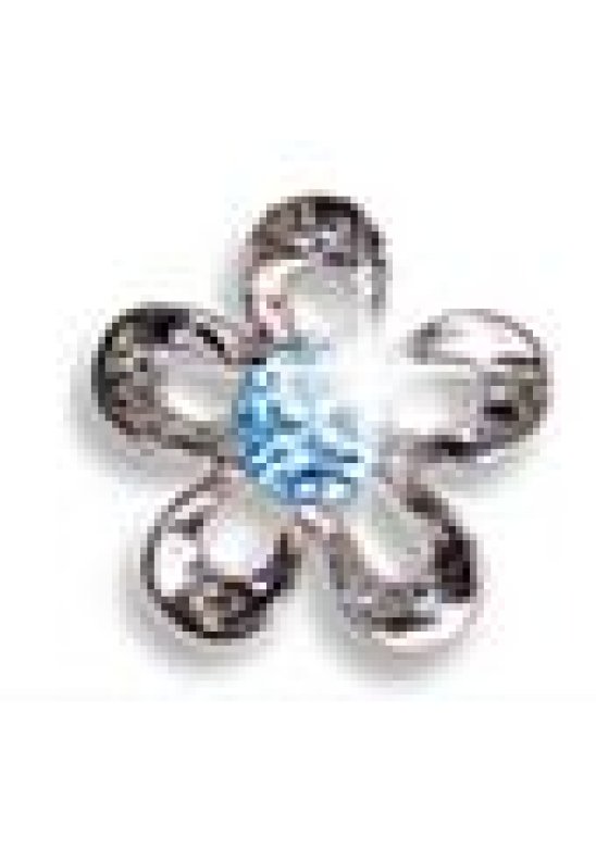 BJT943 METAL FLOWER W/AQUA CRY