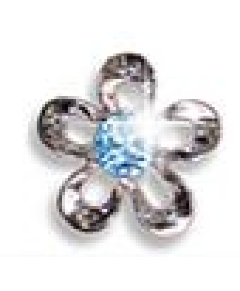 BJT943 METAL FLOWER W/AQUA CRY