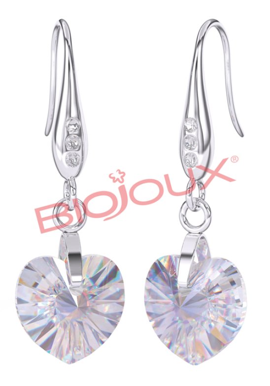 BJT989 ORECCHINI CRYSTAL HEART