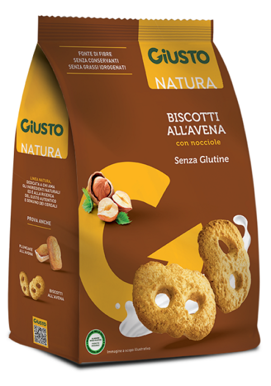 GIUSTO-S/G BISCOTTI AVENA NOCC