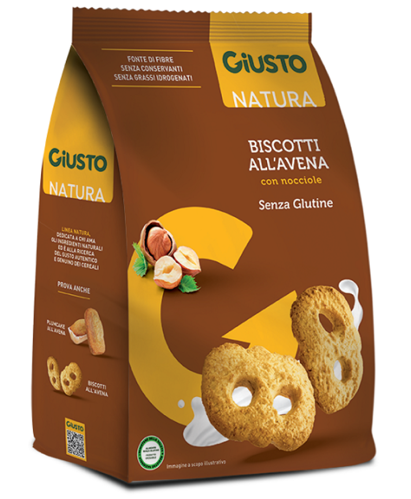 GIUSTO-S/G BISCOTTI AVENA NOCC