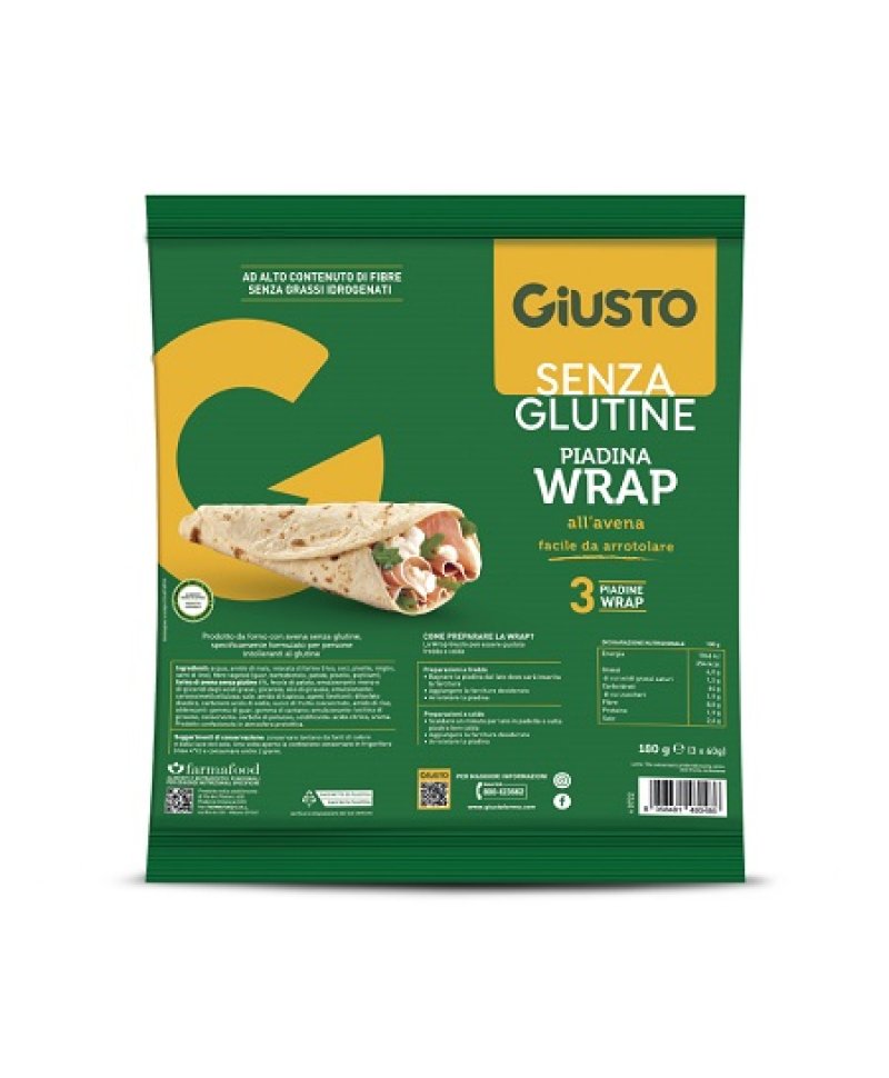 GIUSTO-S/G WRAP AVENA 3X60G