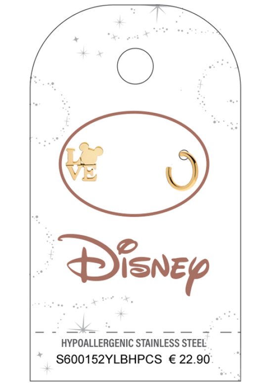 DISNEY ORECCHINO LOVE ORO 24KT