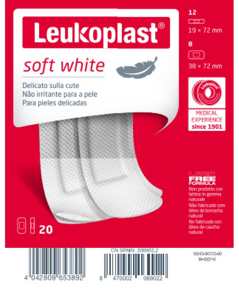 LEUKOPLAST SOFT WHITE 20PZ ASS