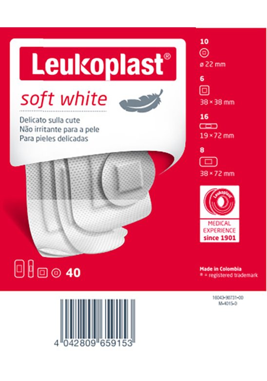 LEUKOPLAST SOFT WHITE 40PZ ASS