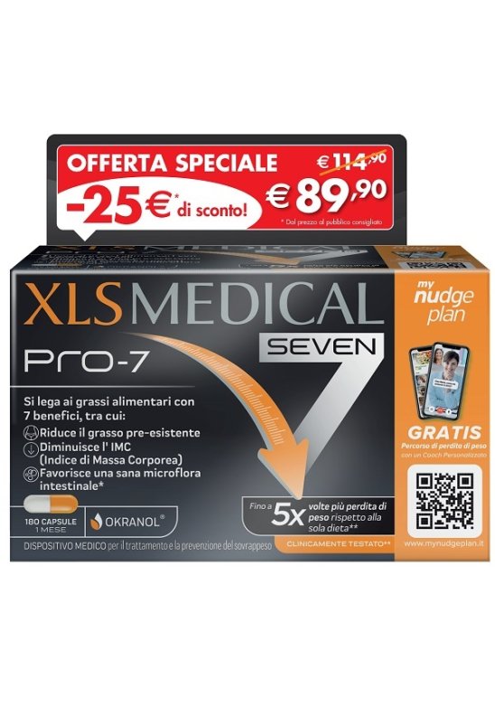 XLS MEDICAL PRO-7 180 Capsule Controllo del peso con OKRANOL