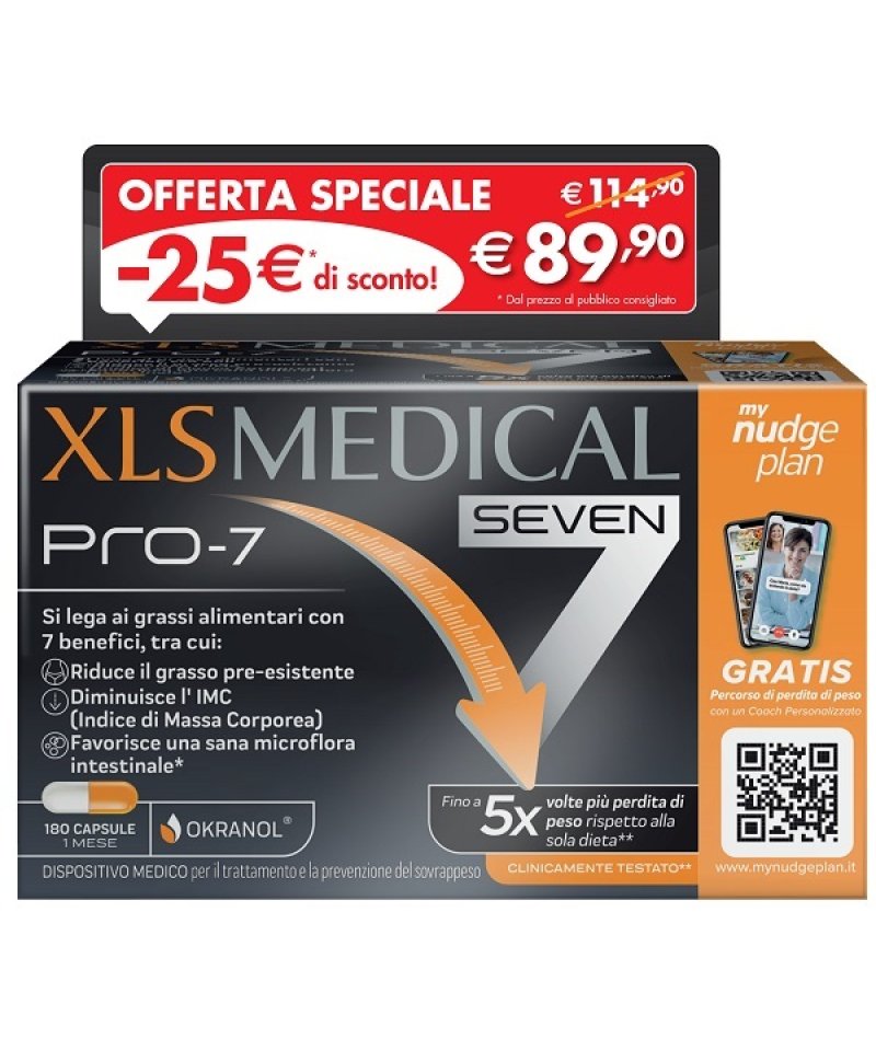 XLS MEDICAL PRO-7 180 Capsule Controllo del peso con OKRANOL