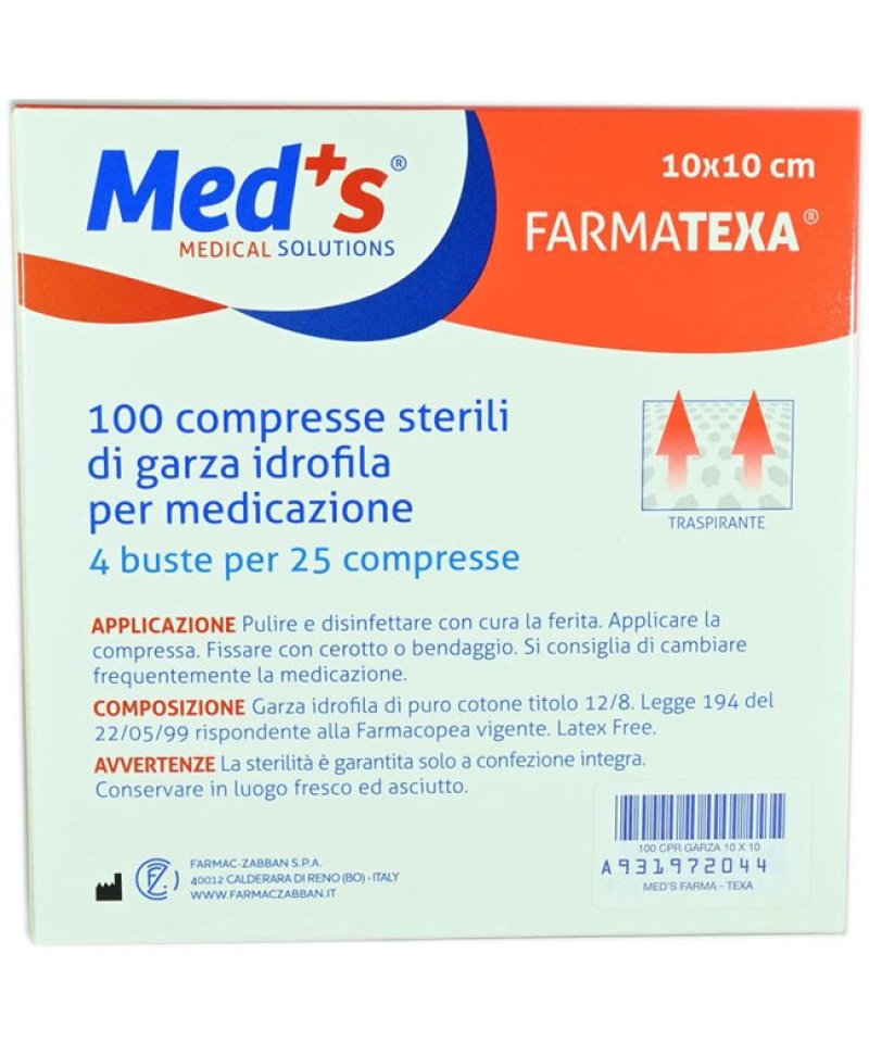 GARZA FARMAC Z.COTON10X10X100PZ GARZA FARMAC Z.COTON10X10X100PZ