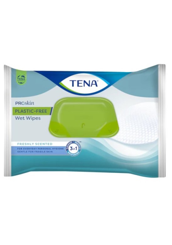 TENA WET WIPES PLASTIC FREE48P