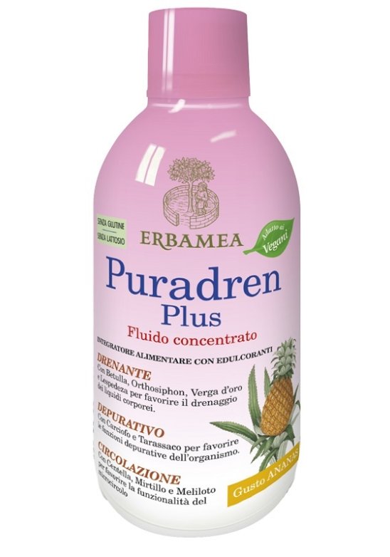 PURADREN PLUS ANANAS 500ML depurativo, drenante, per il microcircolo