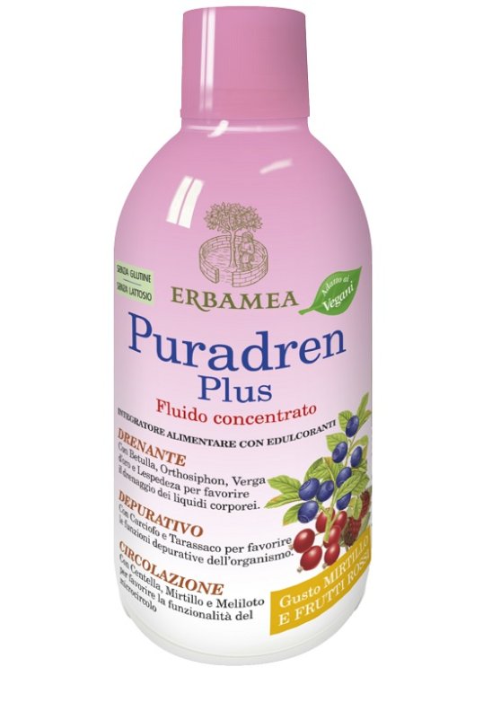 PURADREN PLUS MIRTILLO E FRUTTI ROSSI 500ML drenante, depurativo, per il. microcircolo