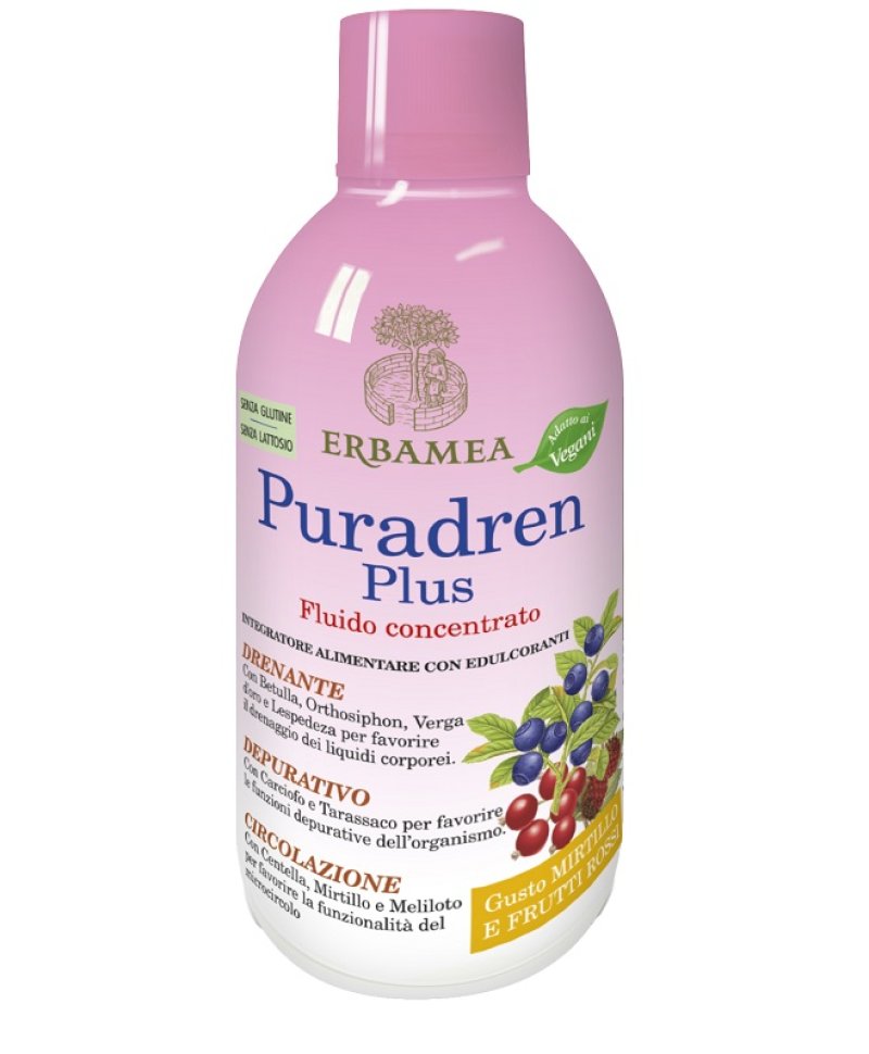 PURADREN PLUS MIRTILLO E FRUTTI ROSSI 500ML drenante, depurativo, per il. microcircolo