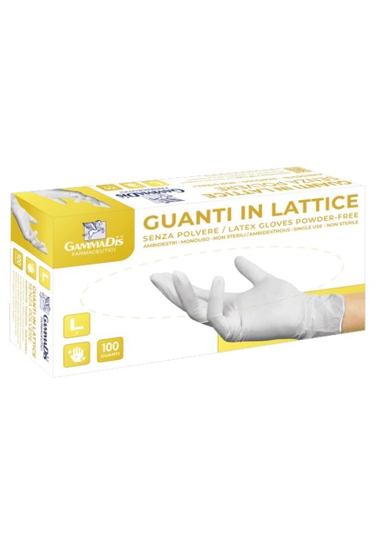 GUANTI LATTICE C/POLV M 100PZ