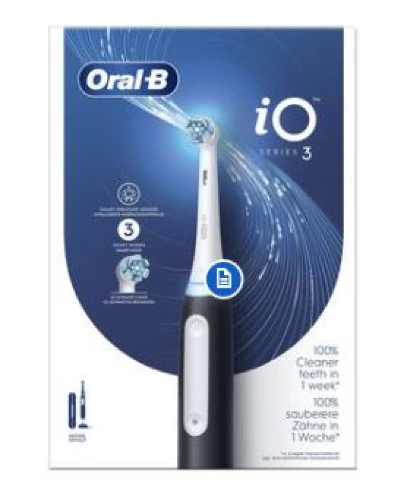 ORALB IO3 SERIES BLACK SPAZZOLINO ELETTRICO con sensore di pressione e meccanismo magnetico