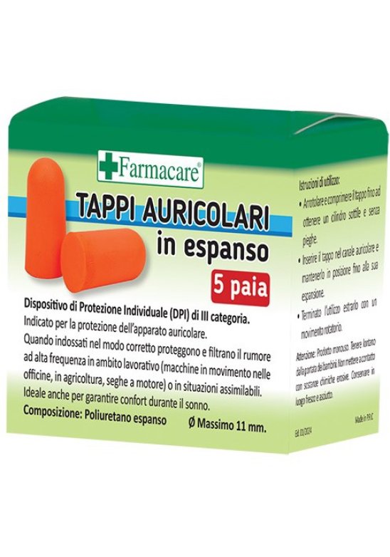 TAPPI AURICOLARI ESPANSO 5PAIA TAPPI AURICOLARI ESPANSO 5PAIA