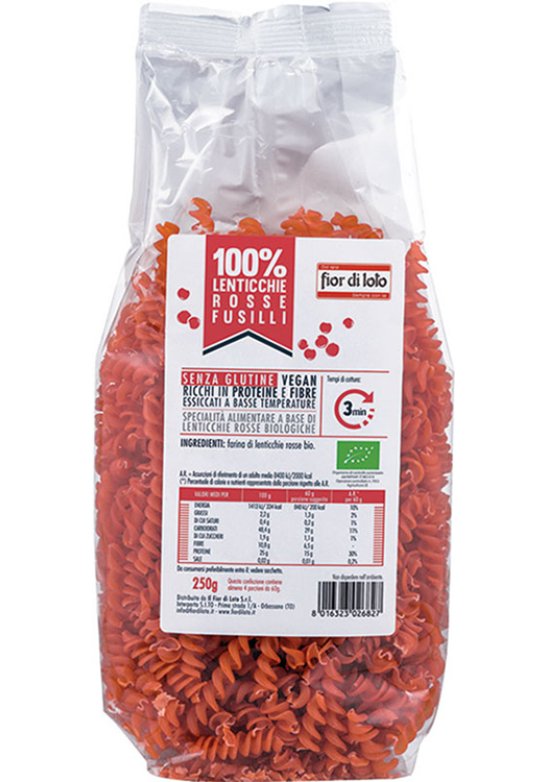 FUSILLI LENTICCHIE ROSSE 250 BIO