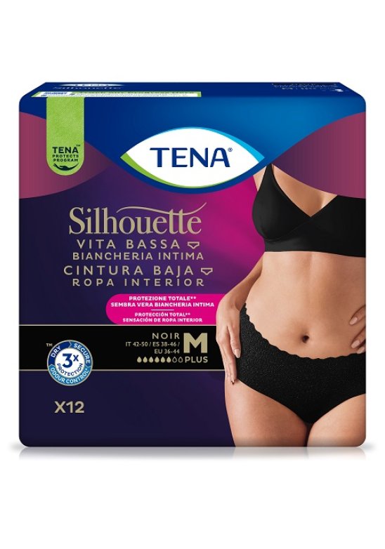 TENA SILHOUETTE NOIR M V/B 12P