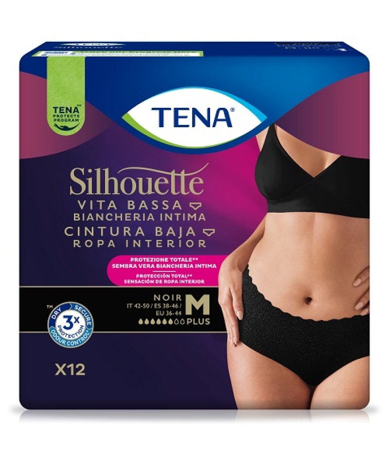 TENA SILHOUETTE NOIR M V/B 12P
