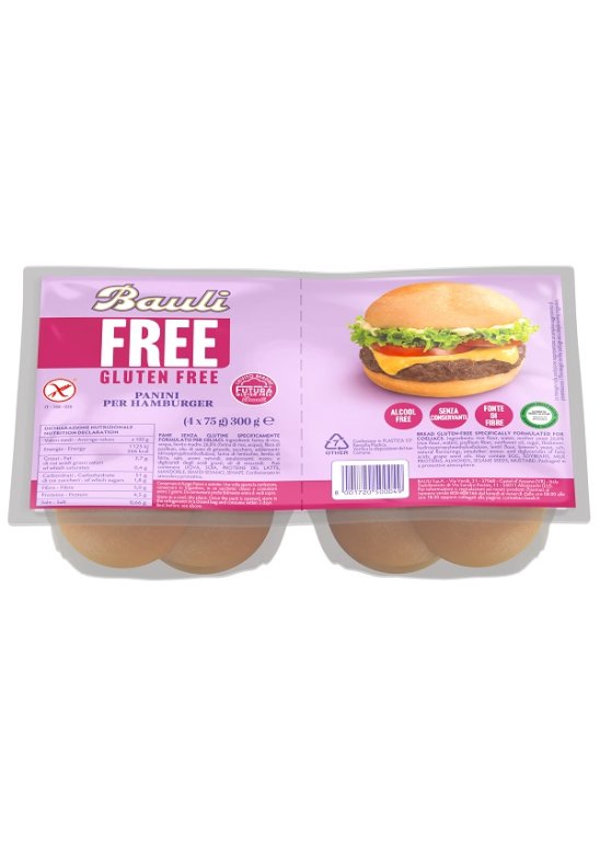 BAULI FREE PANINI HAMBURGER 4P BAULI FREE PANINI HAMBURGER 4P