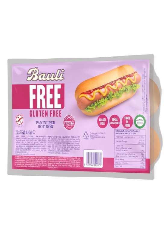 BAULI FREE PANINI HOT DOG 2PZ BAULI FREE PANINI HOT DOG 2PZ