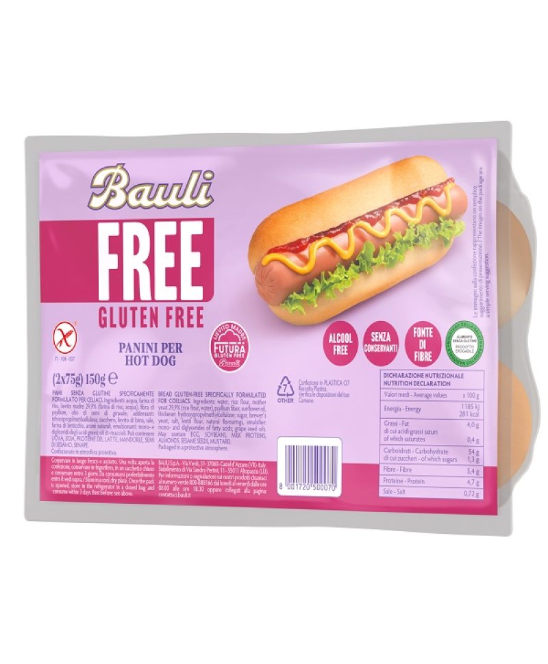 BAULI FREE PANINI HOT DOG 2PZ