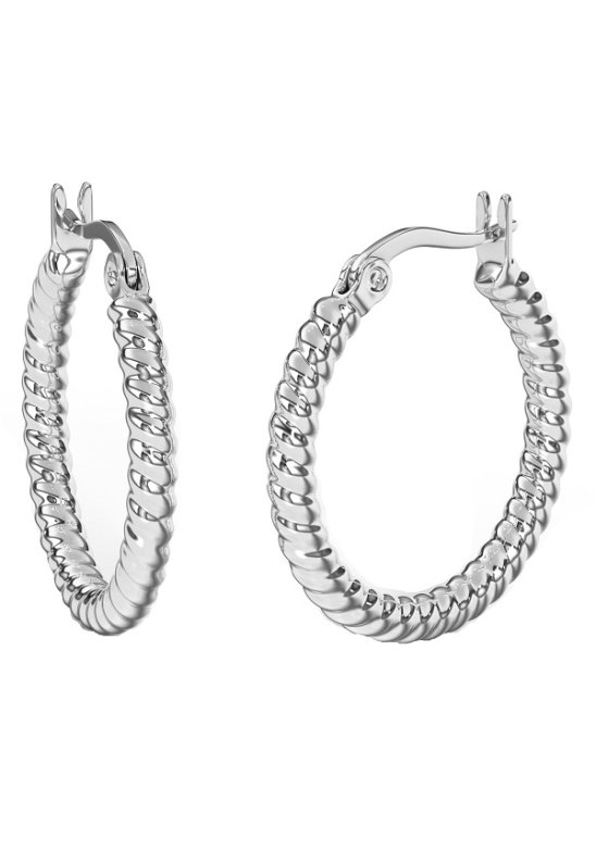 BJT408 ORECCHINI HOOP/W25MM SS