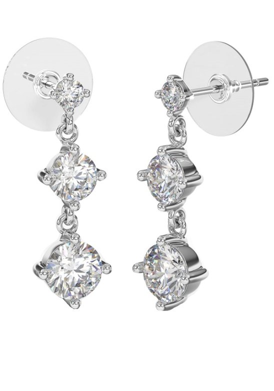 BJT421 ORECCHINI 3CRYST24MM SS