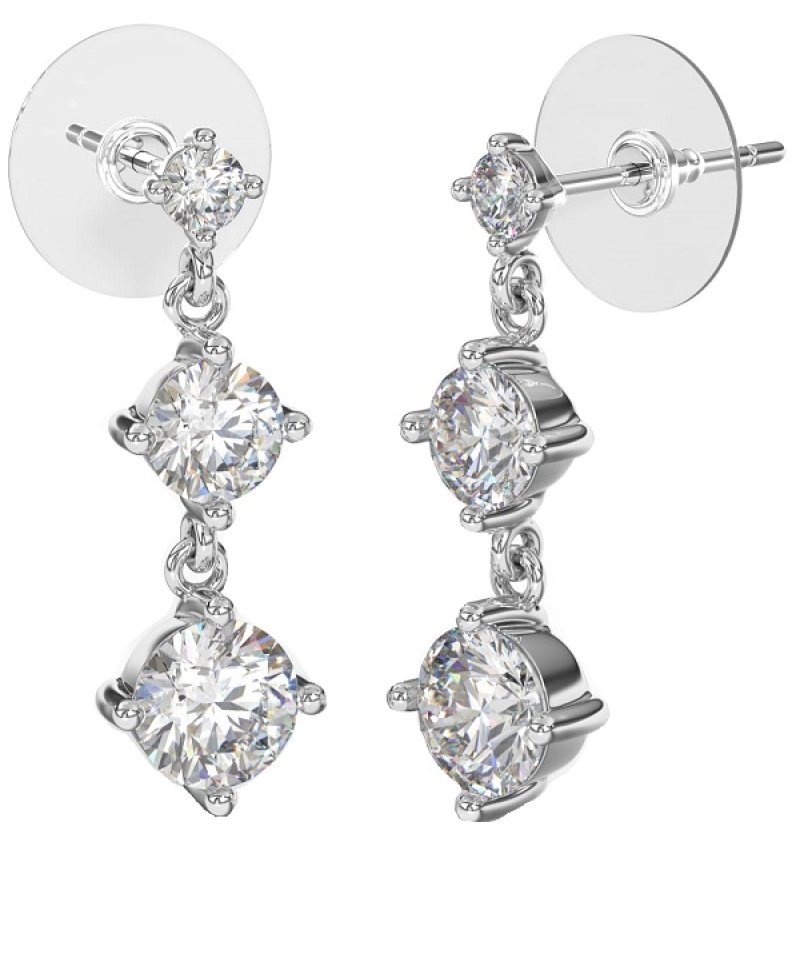 BJT421 ORECCHINI 3CRYST24MM SS