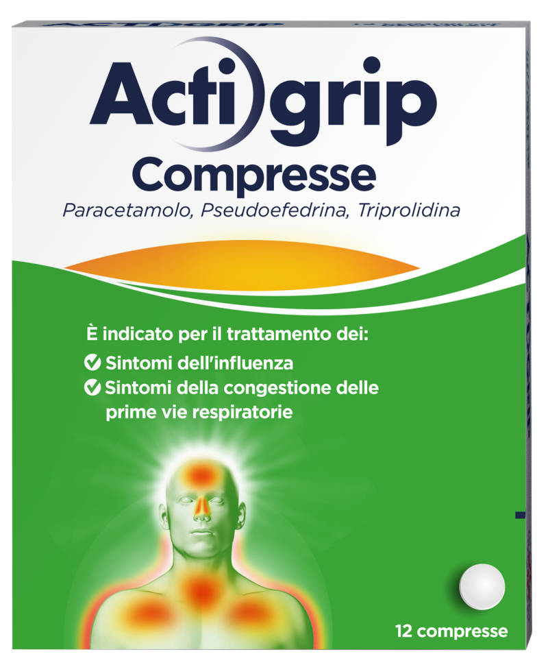 ACTIGRIP 12 Compresse 2,5+60+500MG