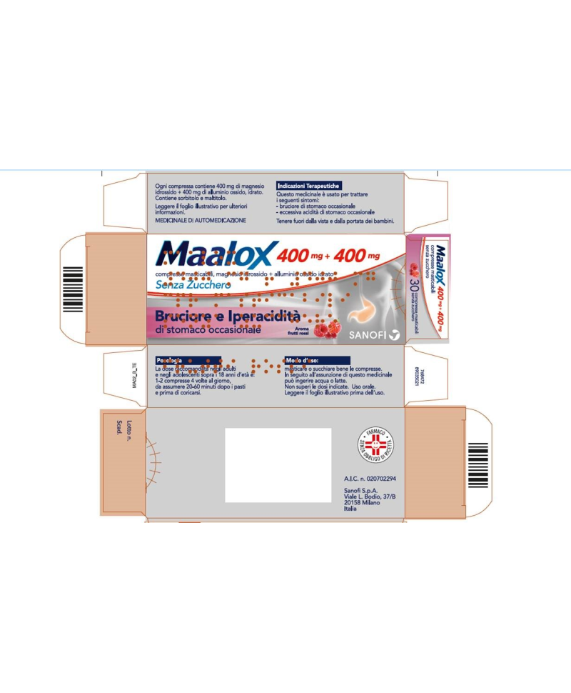 MAALOX S/Z 30 Compresse MAST400+400MG