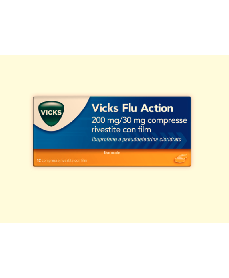 VICKS FLU ACTION 12 Compresse200+30MG