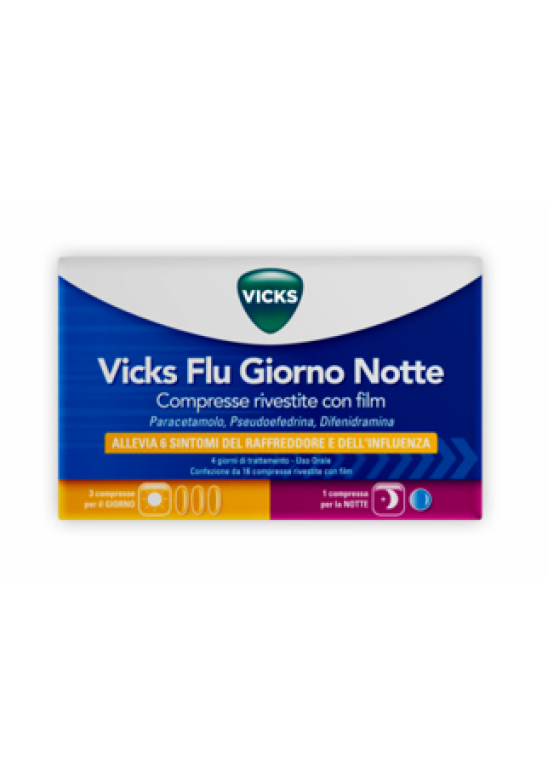 VICKS FLU GIORNO NOTTE 12+4 Compresse