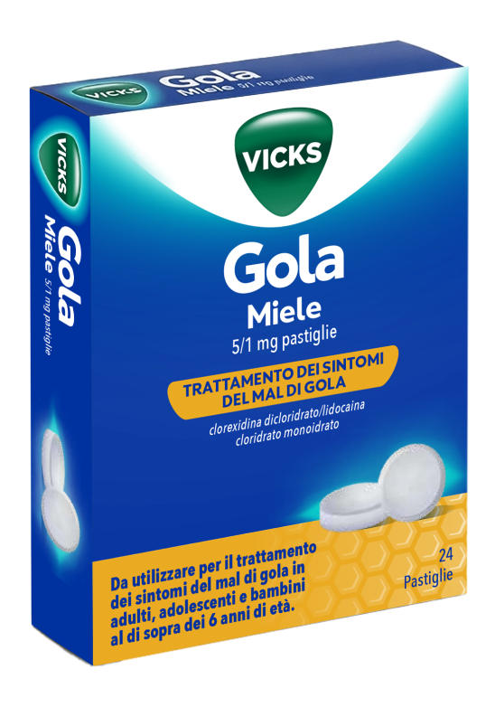 VICKS GOLA 24PAST 5+1MG MIELE