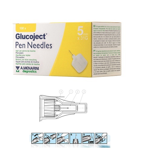 GLUCOJECT PEN NEEDLES 5MM G31